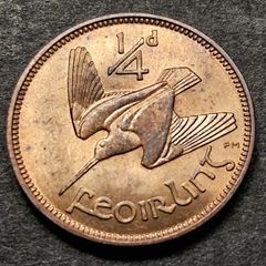 Excellent 1966 Ireland 1 Farthing coin witgh Luster