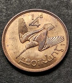 Excellent 1966 Ireland 1 Farthing coin witgh Luster
