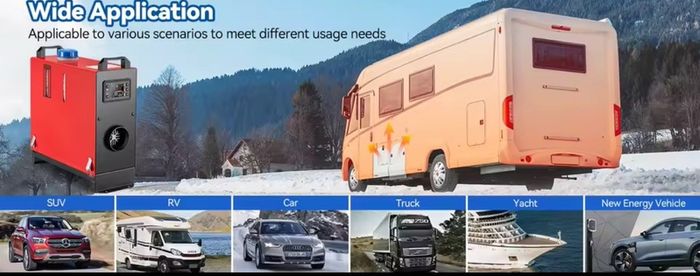 8KW Diesel Heater 12V , LCD, Auto Start-Stop, 1.5m Cord, High Altitude Mode for RV Camping Tent