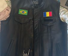 Real Leather vest xl motorbike gear with patches