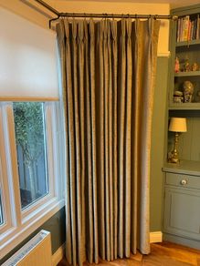 Bay Window Curtain with Brass poll