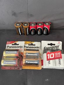 Duracell Panasonic Energizer New batteries D