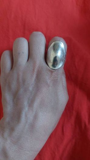 Huge vintage shield ring sterling silver