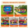 Inflatable Bounce House, Outdoor High Quality Playhouse Trampoline, Jumping Bouncer with Blower, Slide, and Storage Bag, Family Backyard Bouncy Castle, for Kid Ages 3 to10 Years, 177x173x80 inch Image 4