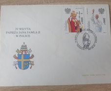 Poland First Day Cover 1991 4th Visit of Pope John Paul II to Poland - free standard postage