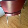 Fabulous Authentic Mid Century Chrome/ leatherette red Armchair Image 6