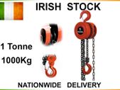 Heavy Duty 1 Tonne 1000Kg Chain Hoist Load Lifting Block Tackle Engine Winch Pulley Tool