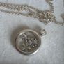 PANDORA floating Memories locket necklace with 3 petite flowers,very good condition Image 8
