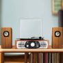 Belt-Drive 3-Speed Stereo Turntable with Built in Speakers, Supports Vinyl to MP3 Recording, USB MP3 Playback, and RCA Output, Natural Wood (FREE POSTAGE) Image 3