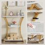 Rustic Narrow Console Table with 3 Tiers, Slim Hallway Table with Curved Metal Frame and Open Shelves, Entryway or Sofa Table for Living Room and Foyer (Marble White) Image 4
