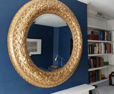 Ornate Large Gold Gilt Frame Round Wall Mirror