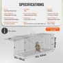 Live Animal Cage Trap, 50" x 20" x 26" Humane Cat Trap Galvanized Iron, Folding Animal Trap with Handle for Stray Dogs, Armadillos, Raccoons, Marmots, Foxes Image 6
