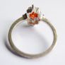 Vintage 925 Sterling Silver Ring with Central Orange Stone and Accent Stones Image 9
