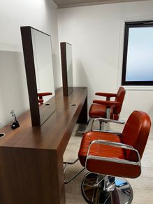 Professional hair salon styling station