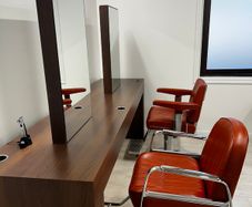 Professional hair salon styling station