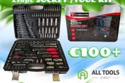 216pc Socket Set 1/4 3/8 &amp; 1/2 Sq Drive 6pt With Bit &amp; Spanner Set