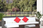 6 Piece Rattan Corner Sofa Set with Cushions