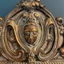French repousse brass cushion mirror Image 3
