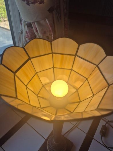 Table lamp Torchiere faux stained glass  uplighter Tablelamp
