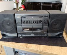 Aiwa CA W51 Dual Cassette Recorder Radio Boombox HI Speed Dubbing W EQ