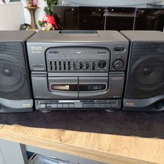 Aiwa CA W51 Dual Cassette Recorder Radio Boombox HI Speed Dubbing W EQ