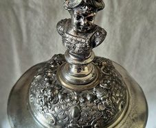 W.M.F. William Egan & Sons, 1896 Queenstown Regatta, Spectacular Silver Plate Lidded Trophy