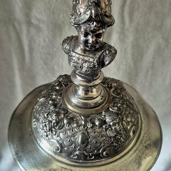 W.M.F. William Egan & Sons, 1896 Queenstown Regatta, Spectacular Silver Plate Lidded Trophy