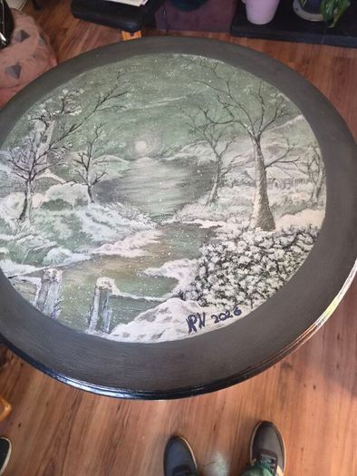 original hand painted coffee table