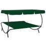 Outdoor Lounge Bed with Canopy Green Image 5