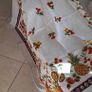Stunning New Unused Modern Era Fine Linen Hand Printed Tablecloth 52 x 52 inches Image 9