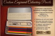 Personalised Engraved Colouring Pencils in case.