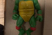 Vintage TMNT Figure Lot 1988 1989 Playmates - Raphael Soft Head &amp; Shiny Chrome Metalhead Robot Turtle