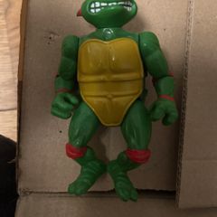 Vintage TMNT Figure Lot 1988 1989 Playmates - Raphael Soft Head & Shiny Chrome Metalhead Robot Turtle
