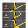 Heavy-Duty Line Marking Paint Wand with Wheels, Lightweight Ground Striping Applicator for Parking Lots, Sports Fields & Road Marking, Yellow Image 3