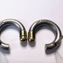 Earrings 14k gold titanium C hoop matte finish Image 3