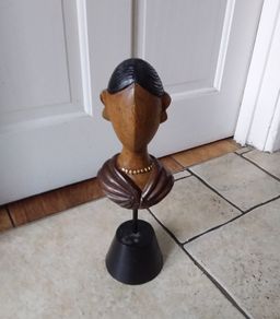 Vintage Wooden Sculpture of A Faceless Woman