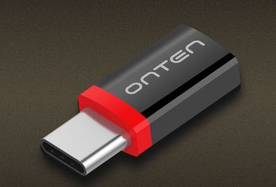 Micro USB Female To Type-C USB3.1 Male Sync Data Charger Cable - Black