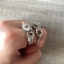 Leopard Emerald Stone Crystal Silver Ring Image 4
