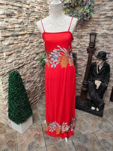 Vintage Red floral maxi dress Mariko size 12/14 Postage included