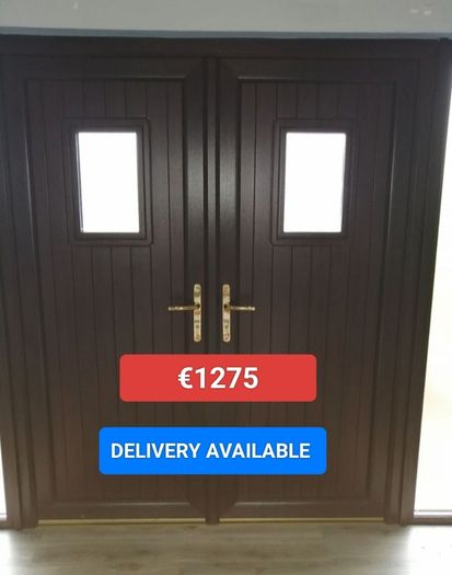 Double French patio doors with side glass panels