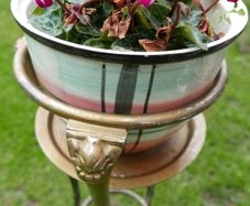 Antique Heavy Brass Plant Stand