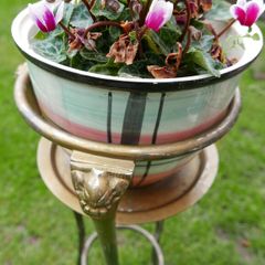 Antique Heavy Brass Plant Stand