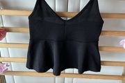 cami asos petite range black peplum top size 12