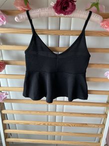 cami asos petite range black peplum top size 12