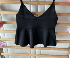 cami asos petite range black peplum top size 12