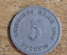 German Empire, Germany, 5 Pfennig 1899 A - free standard postage