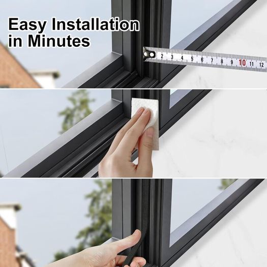 Strong Adhesive Draft Excluder for Doors, Soundproof Closed Cell Foam Draught Excluder for Door Window AC Insulation, Waterproof Weatherstrip, Anti-Collision, Scratchproof, Total 15M