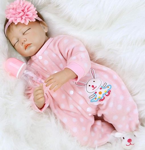 22 Inch 55cm Reborn Dolls Baby Girl Soft Silicone Vinyl Real Life Dolls Toddler Sleeping Girl Lifelike Handmade Reborn Babies Xmas Gift (FREE POSTAGE)