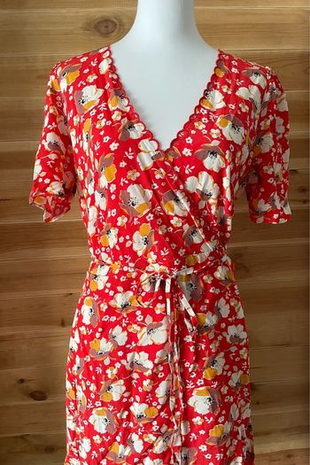dress mini & Other Stories Printed Scallop Wrap Mini Dress Women's Red Floral size 10