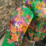 vintage 60s green floral sheer blouse Image 3